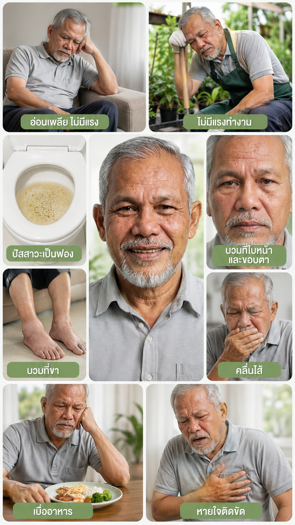อาการอ่อนเพลีย กังวลเรื่องสุขภาพไต